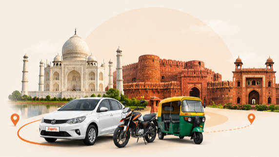 Zaprio bike, auto and cab services in Agra